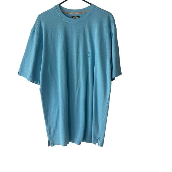 Tommy‎ Bahama Men's Size Large Sky Blue Cotton Short Sleeve Shirt - Picture 1 of 8